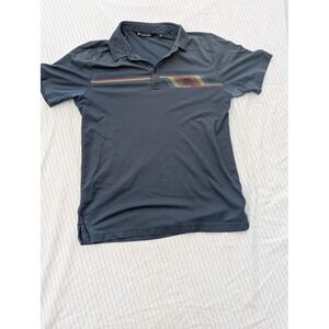 Lot of 2 Travis Mathew Golf Polo Shirt‎ Striped Casual Short Sleeve Mens Size M